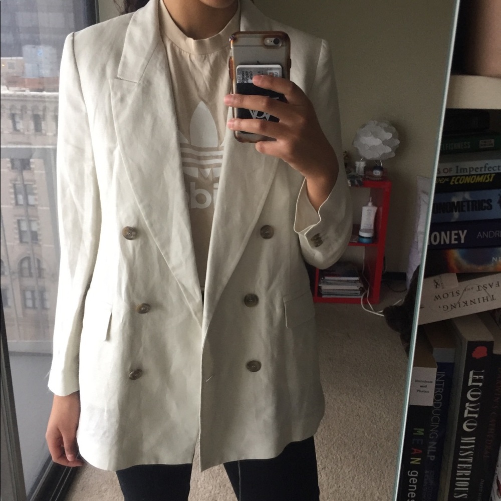 Zara NWOT Linen Blazer